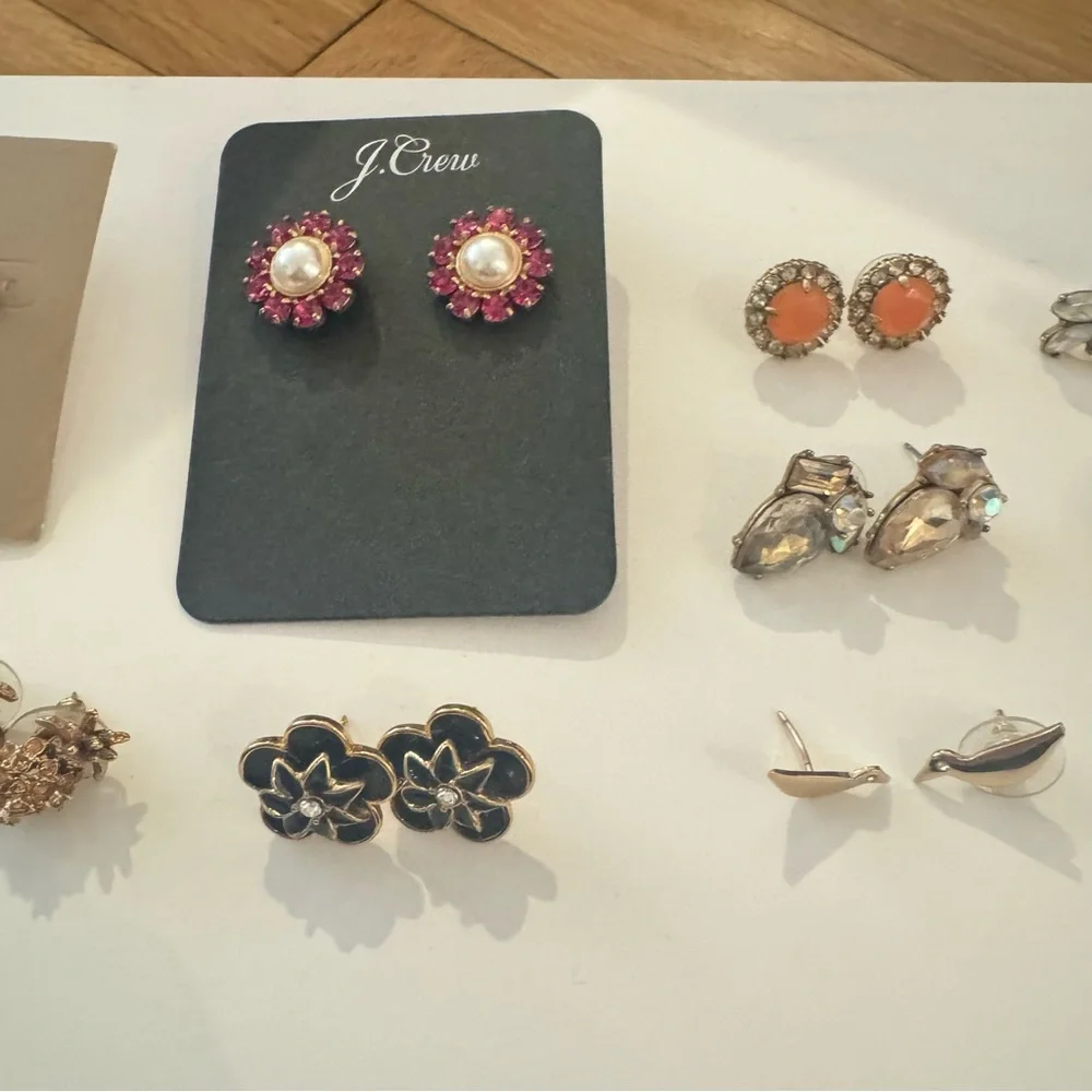 Kate Spade and J. Crew Women's Multi-Color Earring Set- Lot of 11 Pairs